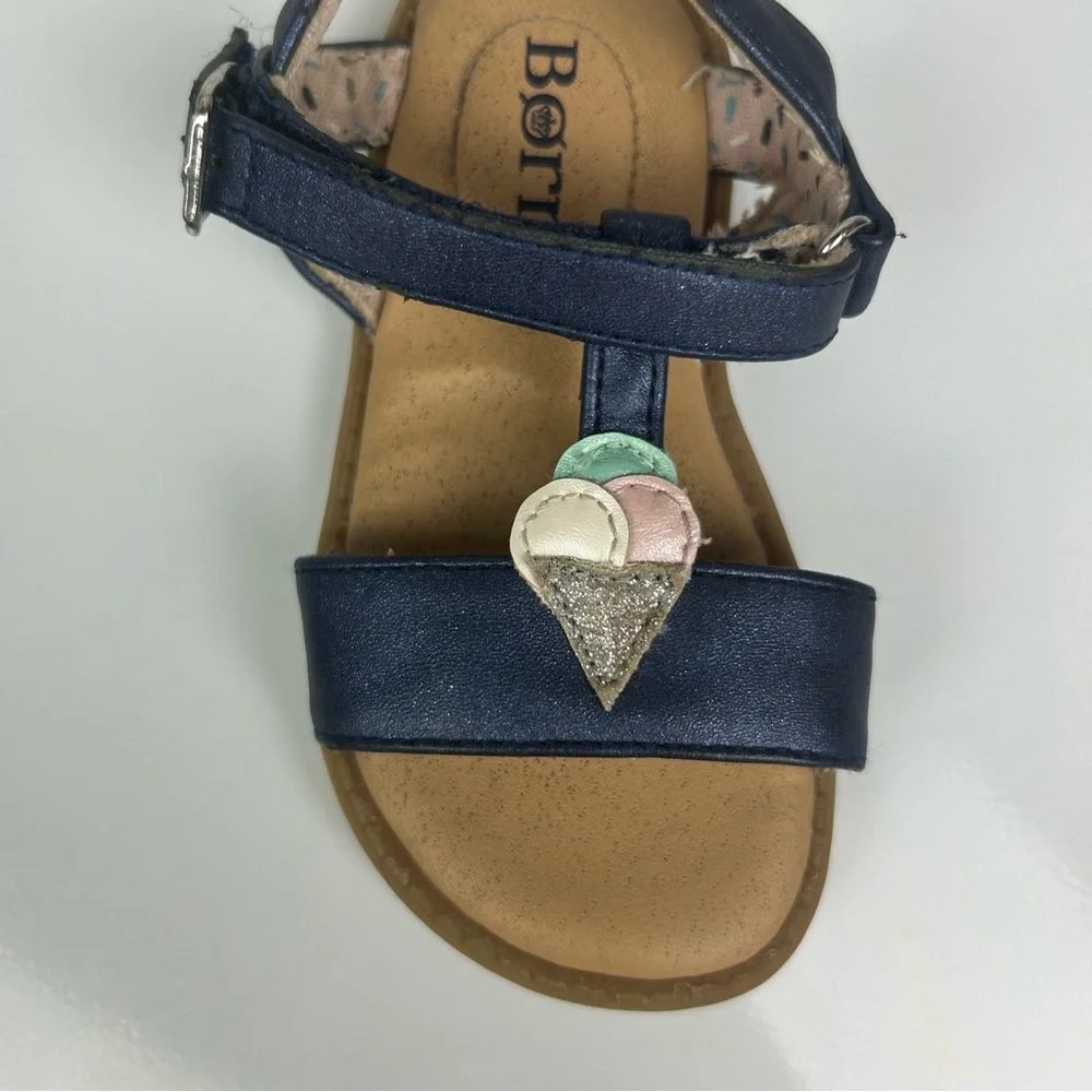 Born Sprinkles navy blue T sandal with ice cream cone toddler size 6 - Picture 5 of 16